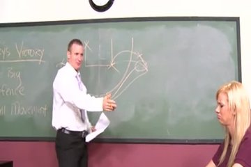 Учитель оттрахал милашку на факультативе