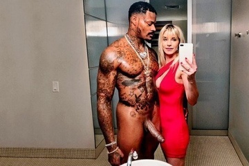 Негр похвастался большим хуем и заманил к себе замужнюю Кэсси Бендер