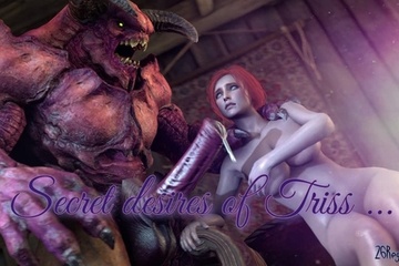 Рыженькую красотку поимели монстры большими членами