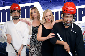 Слимтик Вик и подруга устроили оргию с любимыми хоккеистами